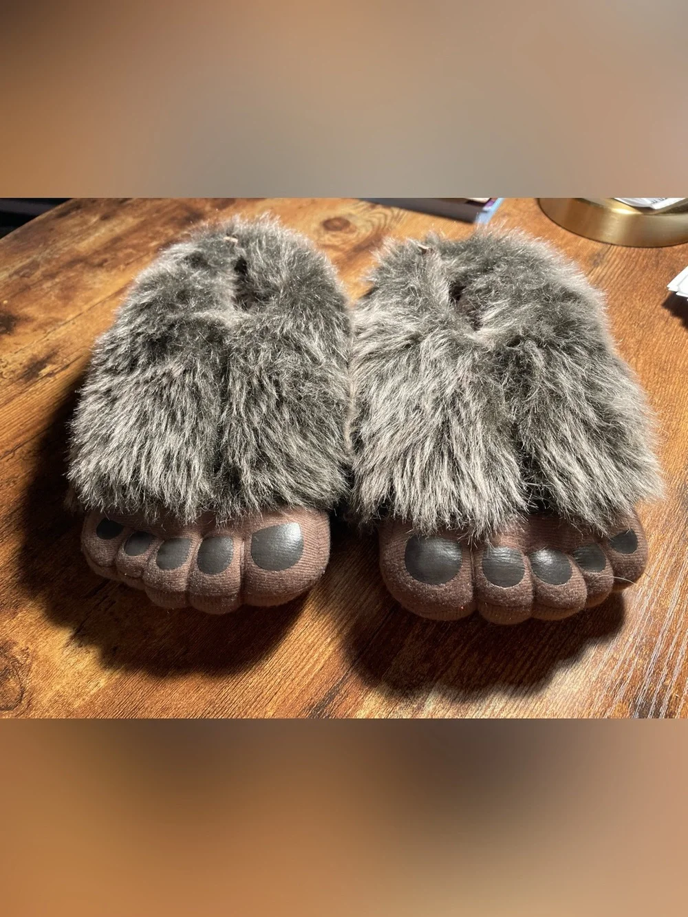 Plush Kids Faux Fur Gorilla Slippers